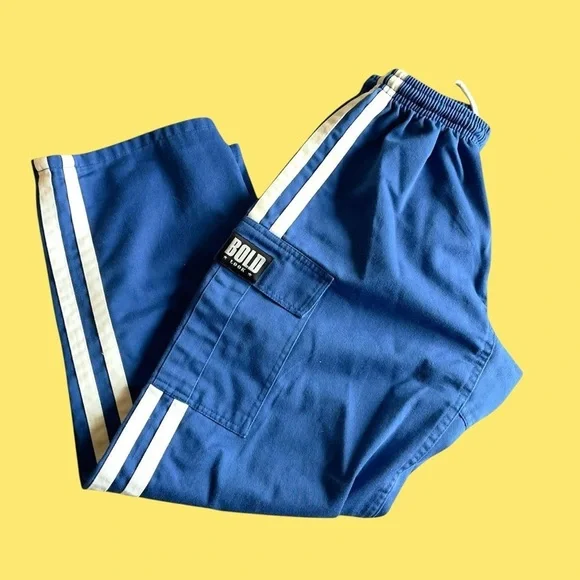 Vintage 90s y2k blue and white cargo wide leg pants XS - Picture 6 of 8